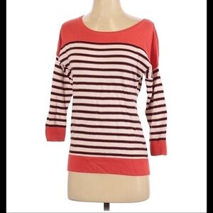 Banana Republic Orange Black Striped Sweater